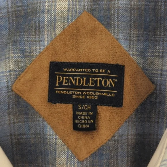 Pendleton Teddy Bear Sherpa Tan Full Zip Fleece Flannel Fuzzy Jacket Size Small - Picture 9 of 16